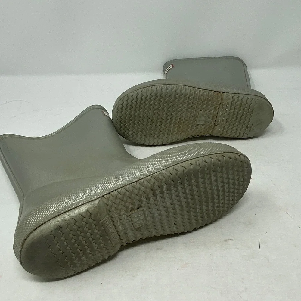 Hunter Kids First Metallic Silver Rain Boots Waterproof Wellies Size 10 Kids